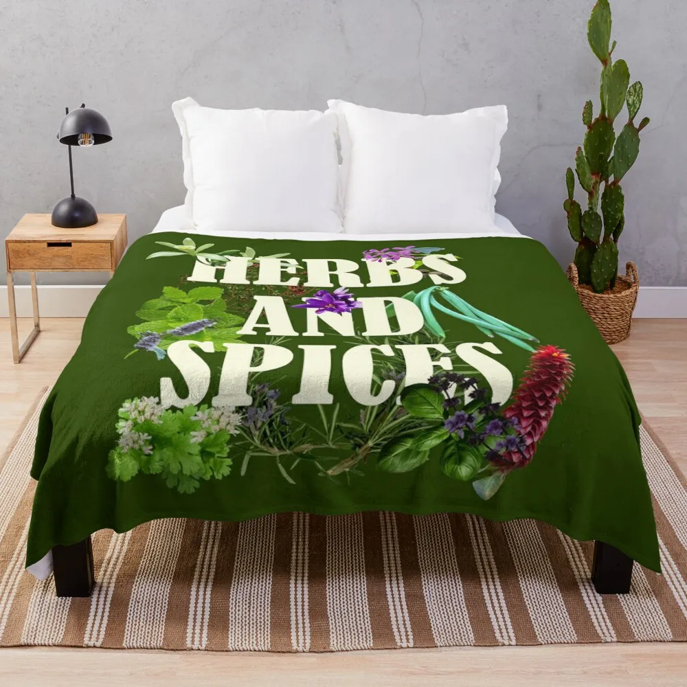 

HERBS AND SPICES Throw Blanket Bed covers Softest For Sofa Thin Blankets