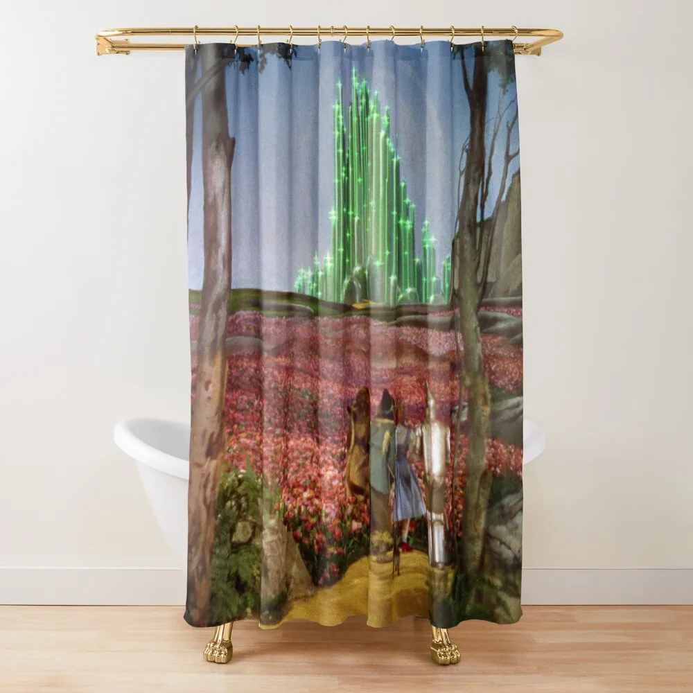 The Wizard of Oz Emerald City Landscape Shower Curtain For Shower Waterproof Shower Curtain