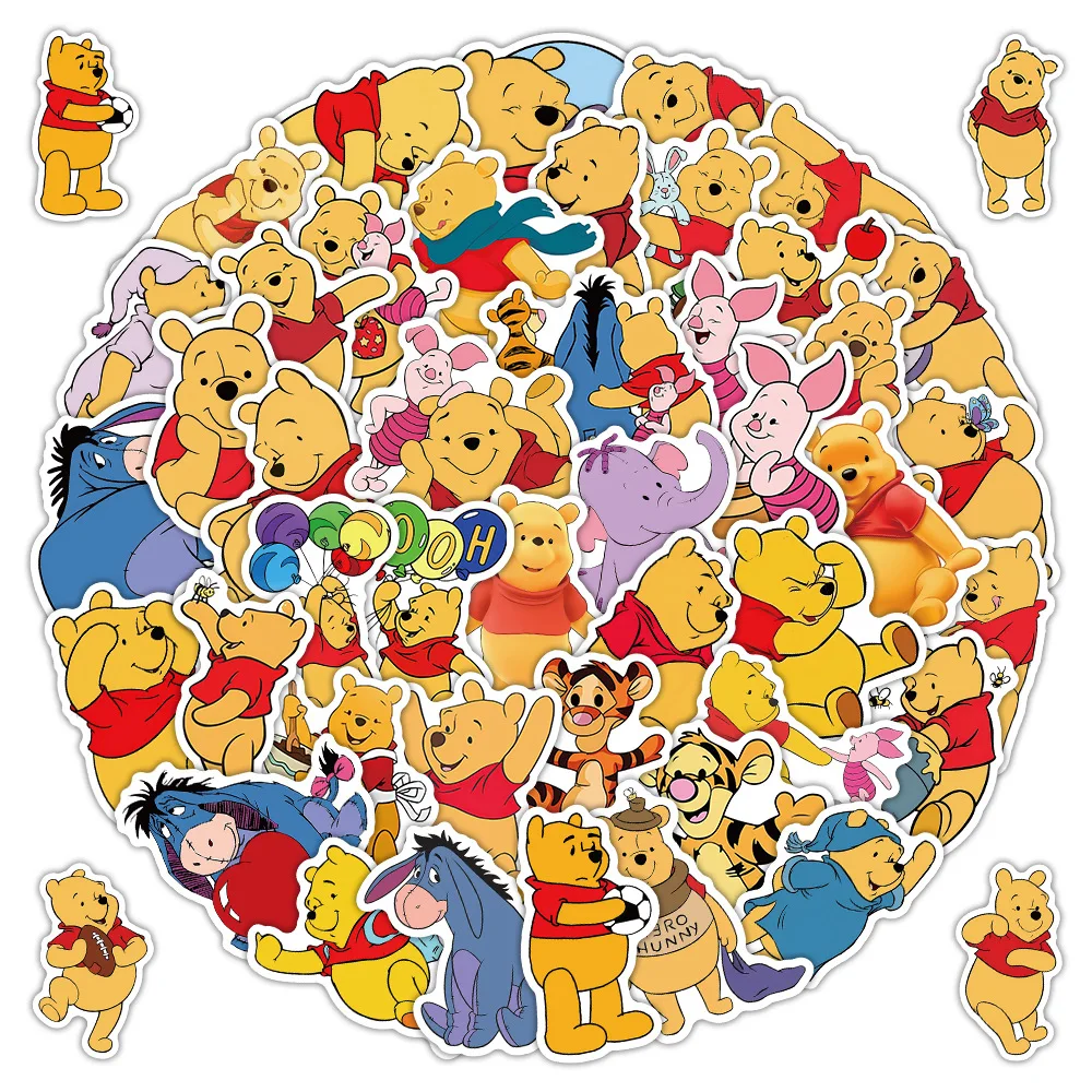 

50pcs Cute Winnie The Pooh & Friends Graffiti Stickers Waterproof Decals Stickers For Laptop Phone Thermos Diy Stickers For Toys