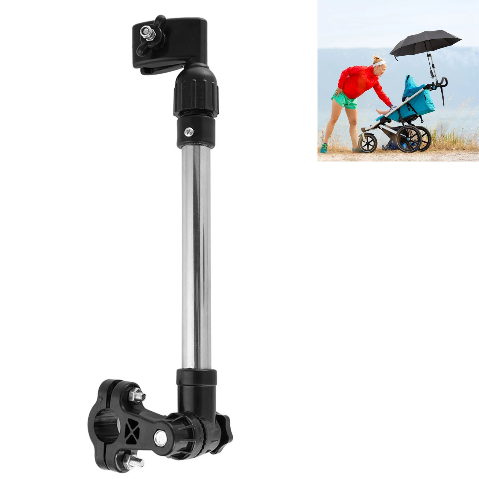 

Stainless Steel Bicycle Baby Stroller MBC Umbrella Stand Pram Retractable Umbrella Holder
