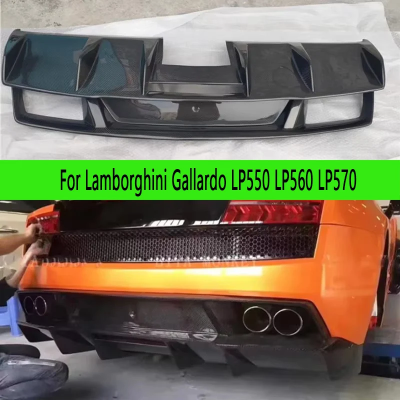 

For Lamborghini Gallardo LP550 LP560 LP570 Carbon Fiber Car Rear Bumper Diffuser Rear Splitters Spoiler Back lip Auto parts
