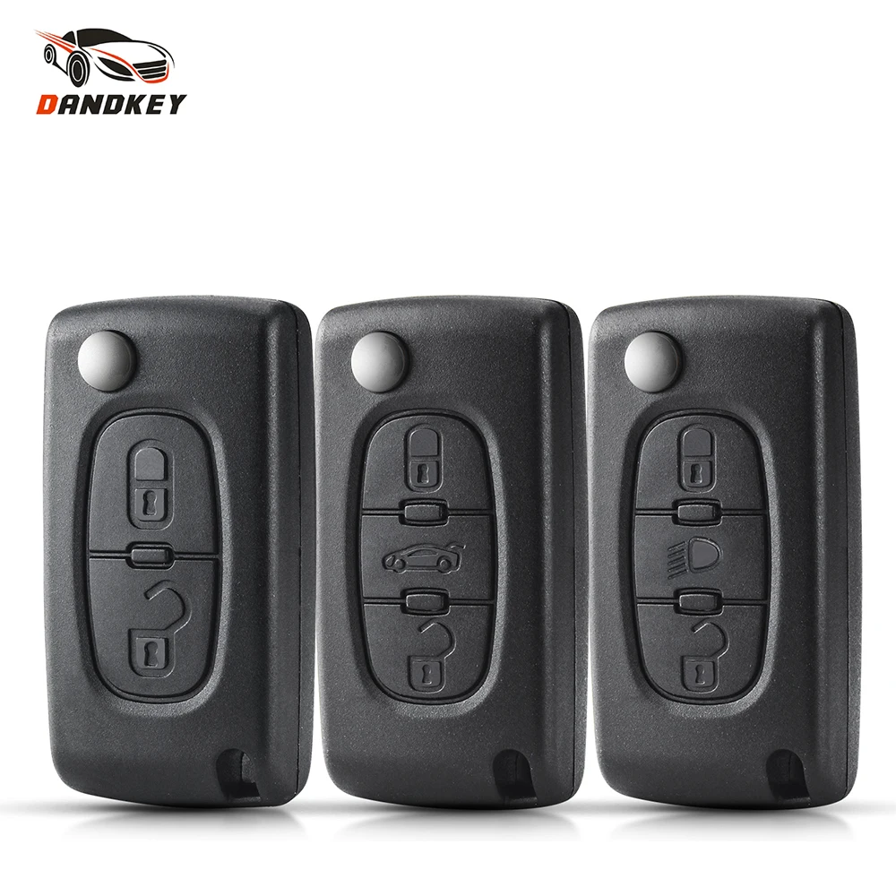 Dandkey 2/3/4 Button Flip Remote Key Shell For Peugeot 207 307 308 407 607 For Citroen C4 C5 C3 Berlingo Xsara HU83/VA2 Fob Case