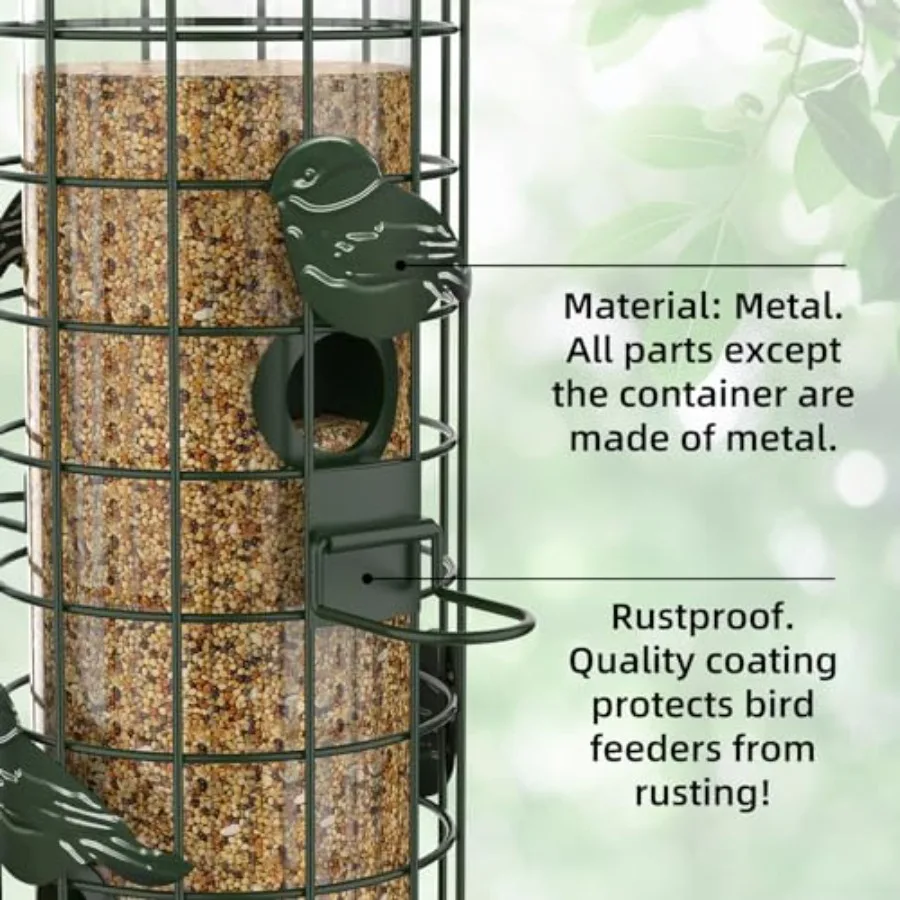 【Spot goods】Squirrel Proof Bird FeederMetal Mesh Bird Feeders for Outdoors Hanging Gravity Protection Squirrel Proof Wild Bird view 5