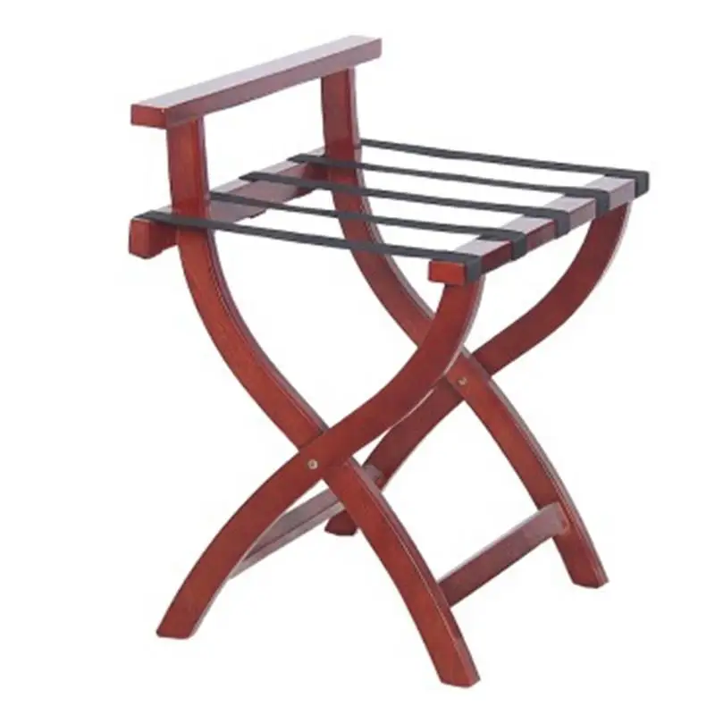 رف أمتعة من الخشب الصلب رف من الفولاذ المقاوم للصدأ قابل للإزالة للفندق #1