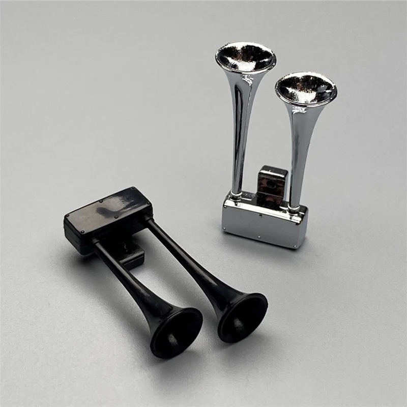 2 Simulation Plastic Black White Trumpet Whistle for 1/14 Tamiya RC Truck Car For scania R730 R620 R470 56323