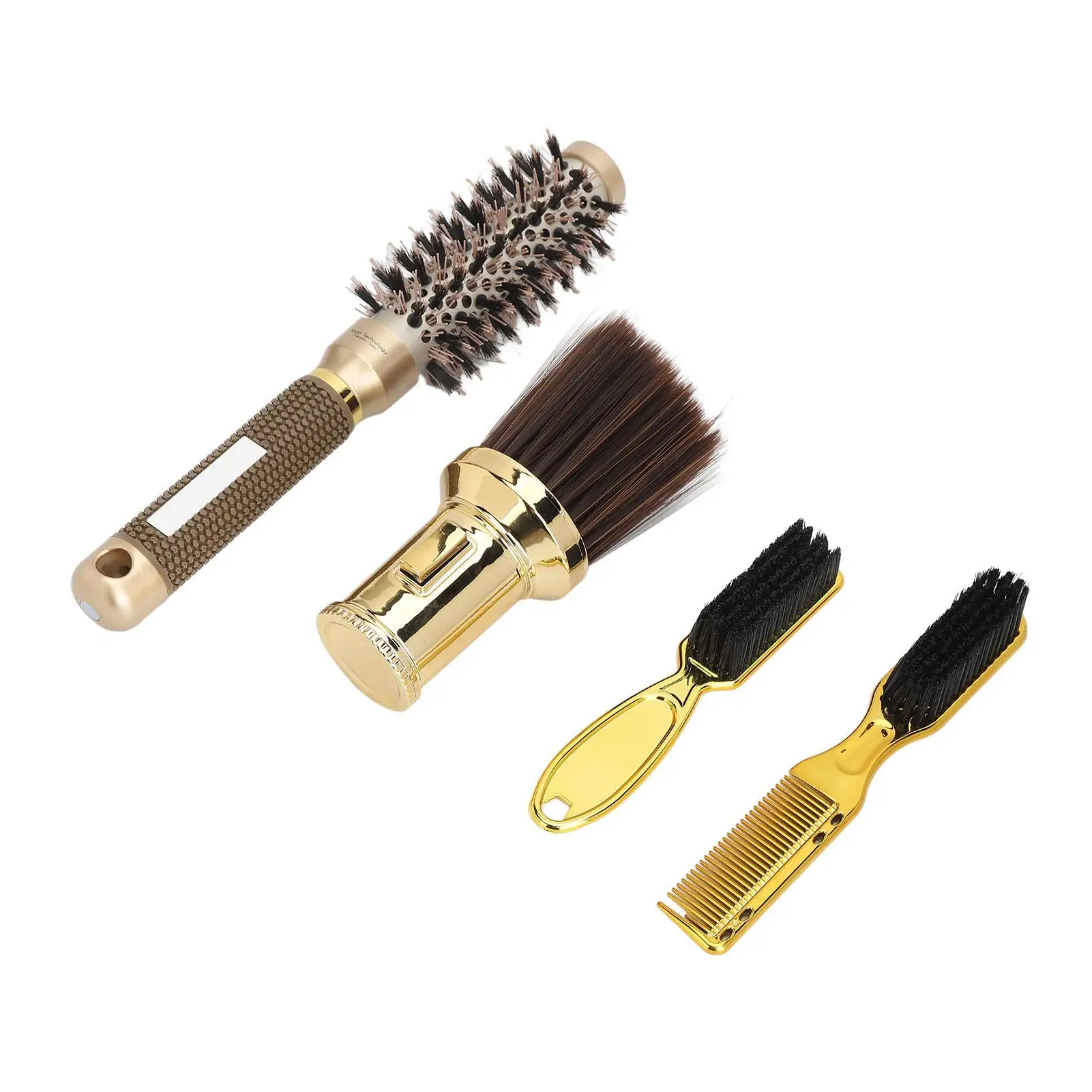 Ergonomic Hairdressing Kit - Professional Offset Grip Comb & Brush Cleaner for salon & Beginners, Reduces Hand Fatigue