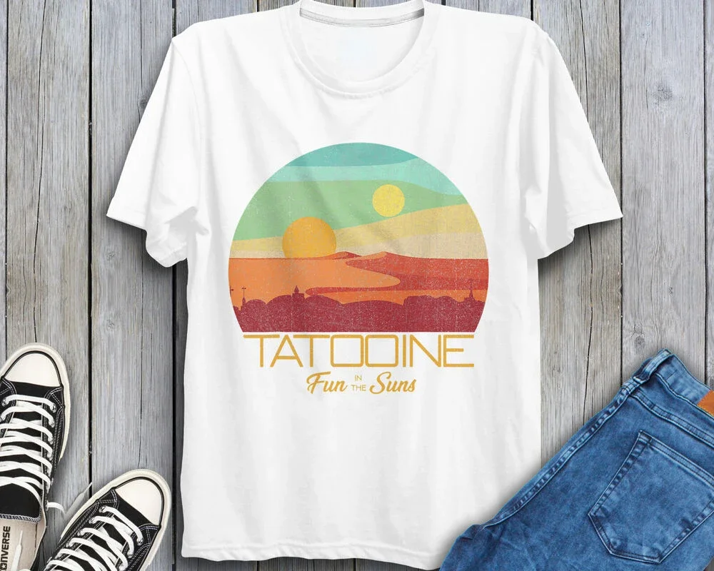 Tatooine Postcard  Unisex Adult T-shirt O-neck Modal Factory Delivery All-match Unique Print Hot Sale Breathable image 2