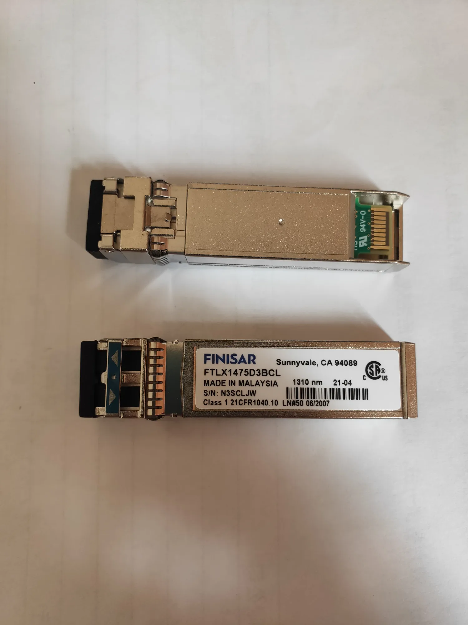 1PCS Finisar SFP 10G LR 10KM/FTLX1475D3BCL/lc-lc 10G-1310nm-10km Single mode optical transceiver/finisar 10g 10km sfp