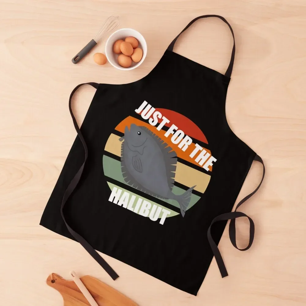 

Just for the Halibut Fishing Apron Chef Uniform For Men Things For Kitchen kitchen item Apron