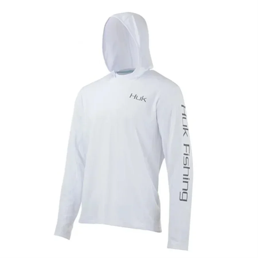 Fishing Shirt HUK With Hat Long Sleeve Sun UV UPF50 Summer Quick Dry Top Lightweight Men Fishing Clothes Sports Hunting Camping 8