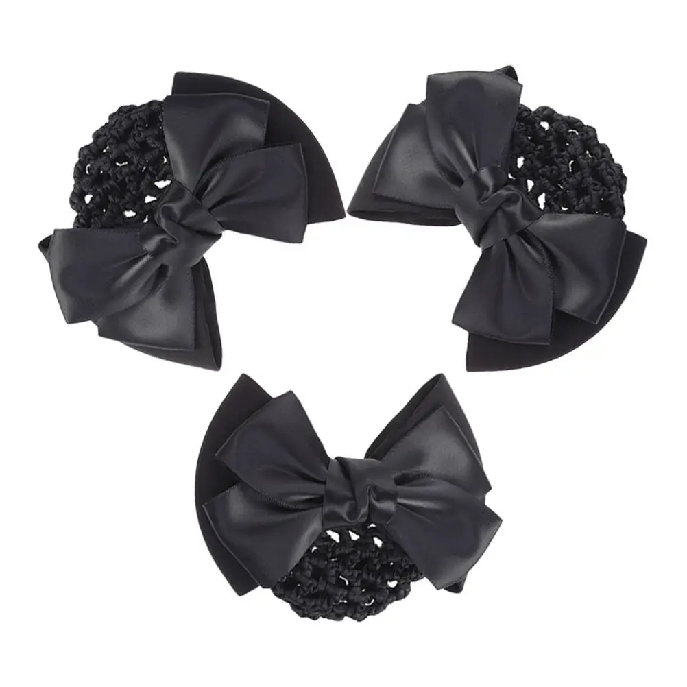 

3Pcs Hair Bun Covers for Women Bowknot Hair Snood Net Elastic Mesh Bun Holders Stylish Secure Comfortable Dance Ballet Office