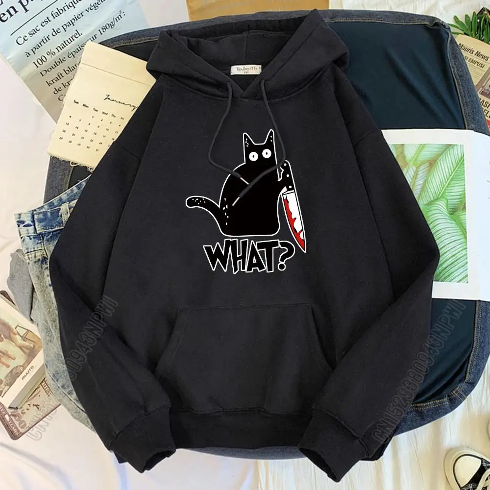 

Killer Black Cat What Surprised Hoodies Sweatshirts Fashion Warm Male Hoodie Hip Hop Tracksuit Autumn Streetwear