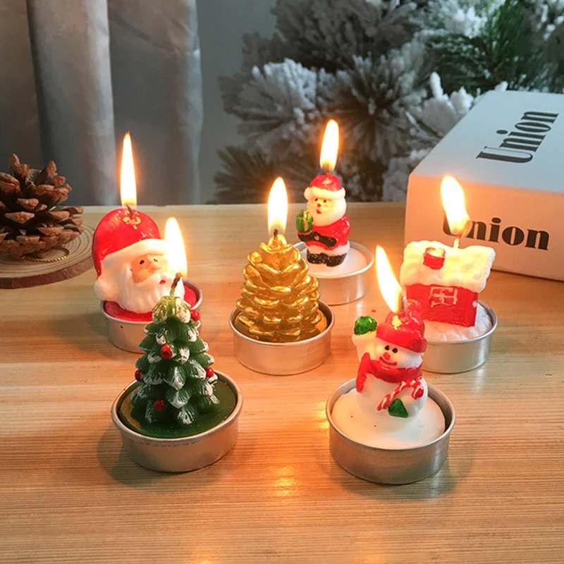 3 Stück Weihnachtsbaum Schneemann Party Kerzen Süße Geschenkbox Weihnachtsmann Kerze Romantische Candlelight Party Dekoration