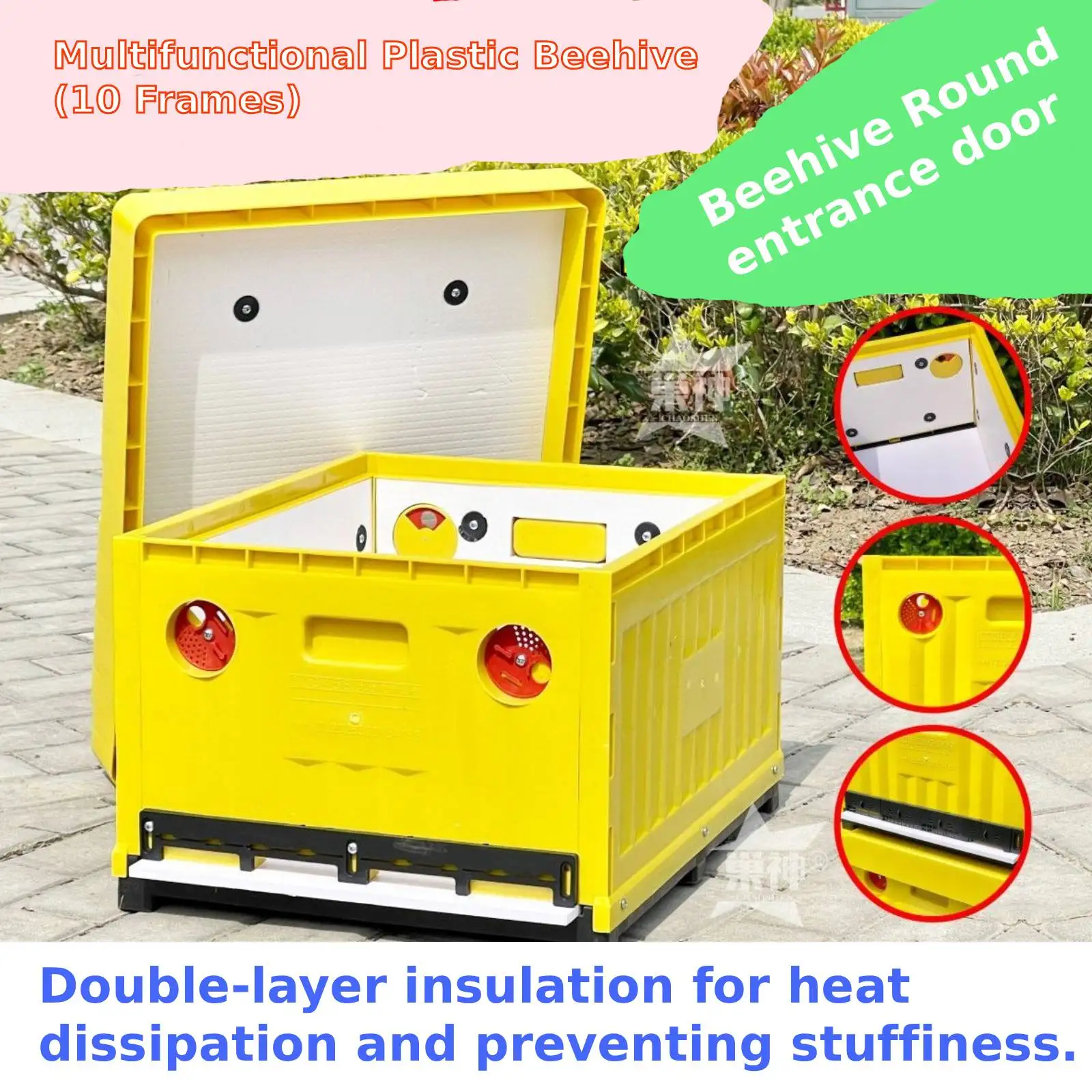 

1 Set Standard 10-frame Beehive Single-layer Plastic Beehive for Apiary(without Frames)