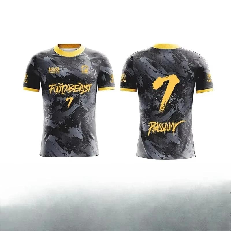 

Тренировочный костюм FUNRYO Bee Sharp FOOTYBEAST для коллаборации с 3D-принтом для мужчин и женщин, быстросохнущая футболка.