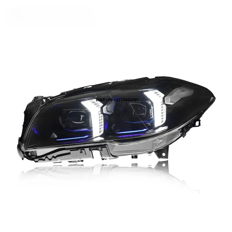 1 Unit For 5 Series F10 Headlight Assembly Modification with Fang Shaped LED DRL & Turn Lens Lights 12V New