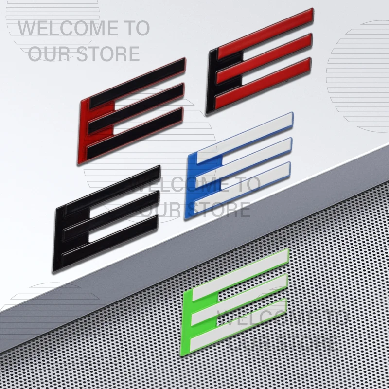 Decoración de coche, emblema de letra E de Metal, accesorios adhesivos 3D para Peugeot EV 208 2008 308 5008 3008 iOn Expert, calcomanías para maletero trasero