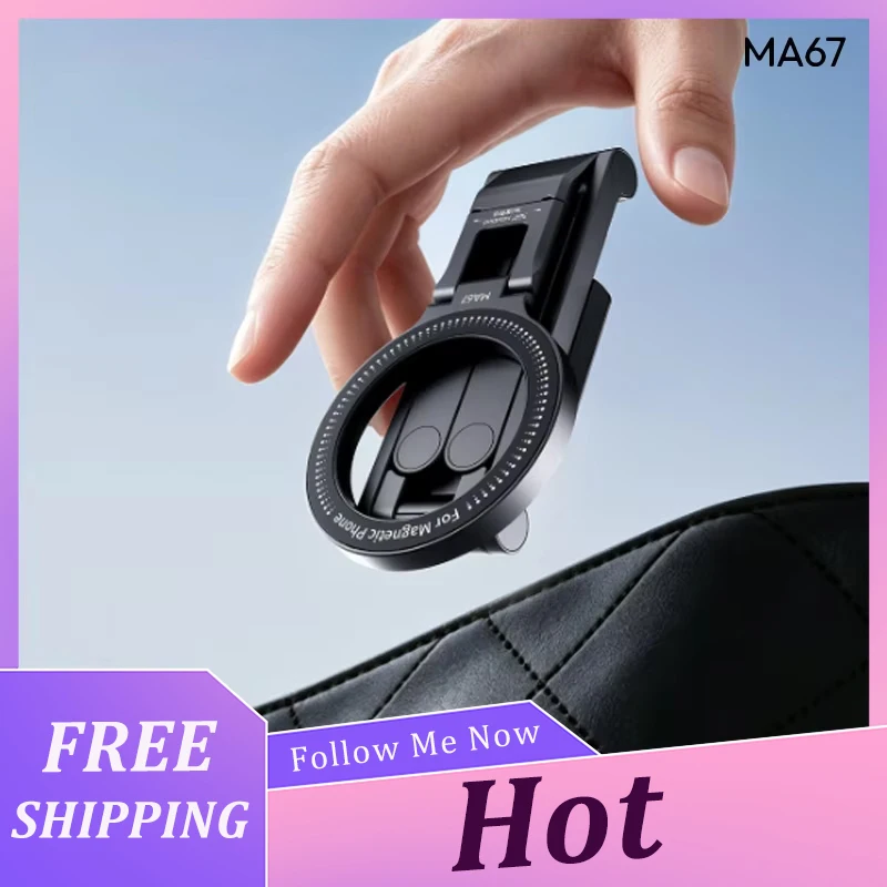 Hot MA67 Mobile Phone Holder Tri‑Fold Magnetic Suction Magsafe Vlog Shooting Aluminum Alloy Folding Ultra-thin Back Sticker