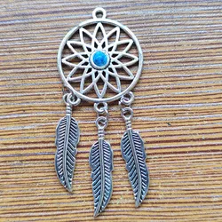5Pcs/Lot Tibetan Silver Plated DIY Dream Catcher Charms Pendants for Bracelet Jewelry Making Accessories Handmade Craft