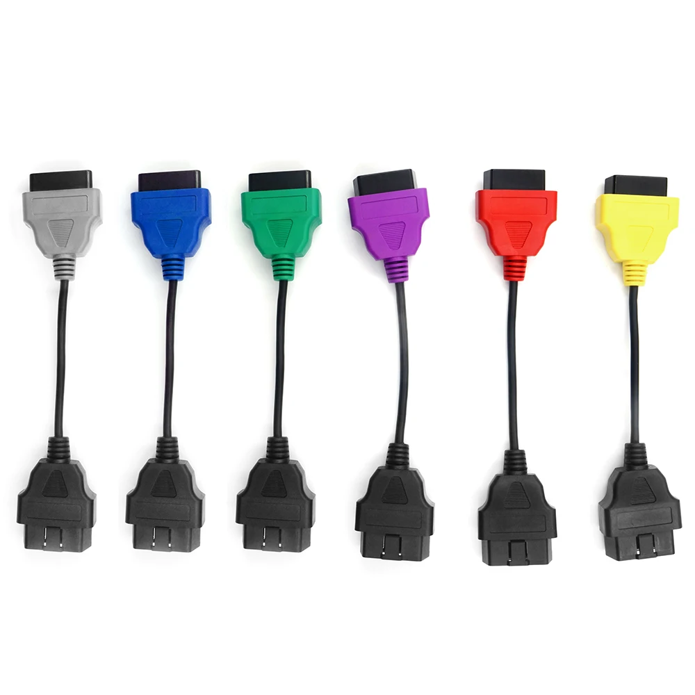 

1PC For Fiat ECU Scan 6Color Adapter MultiECUScan OBD 2 Connector ABS Air-bag obd2 Scanner Diagnostic Cable for FiatECUScan Tool