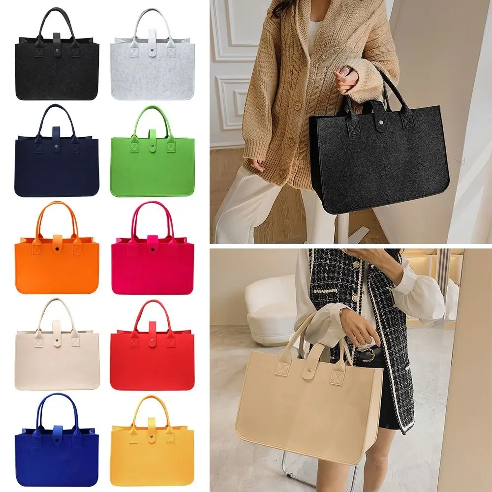 Portable Large Capacity Mummy Bag  Women Felt Shoulder Bag Simple Solid Color Messenger Bag Handbag Travel Casual Crossbody Bags