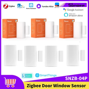 Sonoff SNZB-04P Zigbee czujnik okna drzwi 5 lat żywotności baterii inteligentny dom za pośrednictwem Alexa Google Home Assistant Smartthings Alice Hub