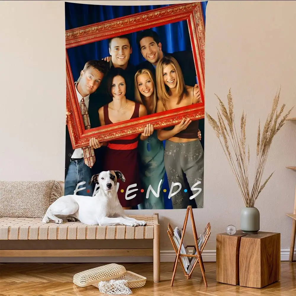 المسلسل التلفزيوني الكلاسيكي للأصدقاء مطبوعة كبيرة قماش مزخرف جداري للتعليق على الحائط بطانية ديكور منزلي