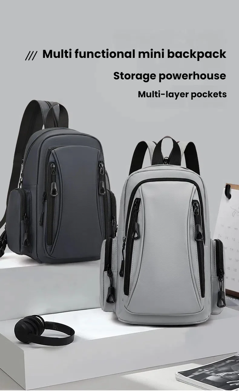 Multifunktionale Herren-Brusttasche Oxford Mini-Rucksack für Tägliches Pendeln Outdoor-Sport Reisen – Detail 1