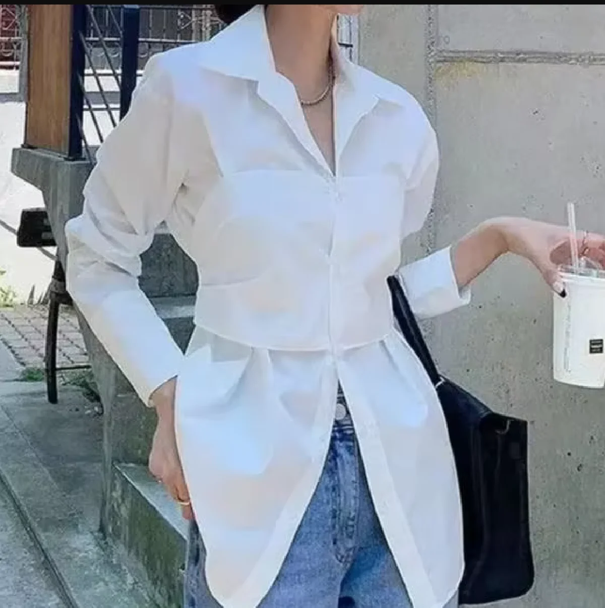 Korea Advanced Lapel Single-Row Lacing POLO Collar Fashion Long Sleeve Shirt Women High Street Solid Color Button Cardigan Tops