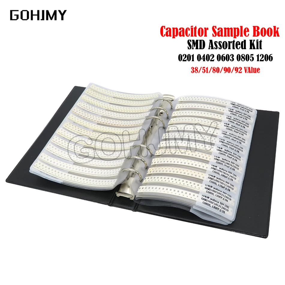 4250PCS 8500PCS 8850PCS 0201 0402 0603 0805 1206 Resistor Sample Book ibuw 5% SMD Assorted Kit 1R 100R 220R 1K 10K 100K