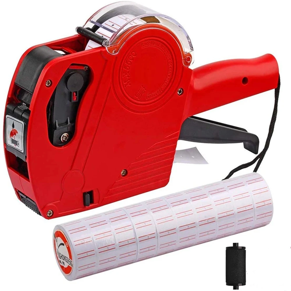 MX-5500 8 Digits Handheld Price Tag Gun with 1 Ink Coding Machine Price Label Gun for Retail Stores Supermarket $ € £ ₽ Kg