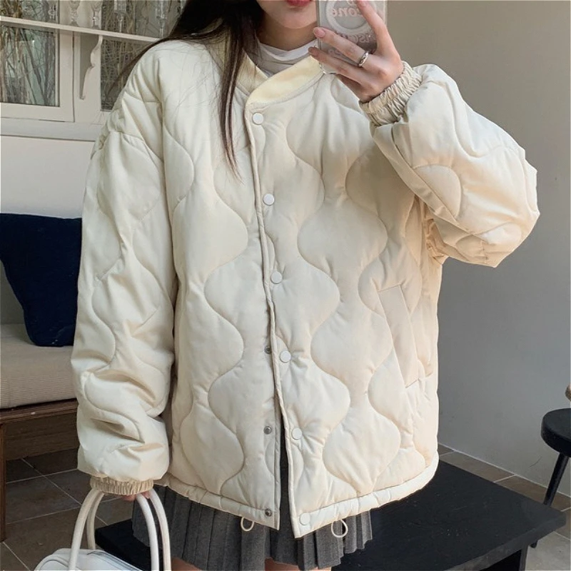 Parkas Women Coats Jackets Full Sleeve Thick Warm Y2k Streetwear Elegant Jacket Work Stand Collar Coat Autumn Winter 2026