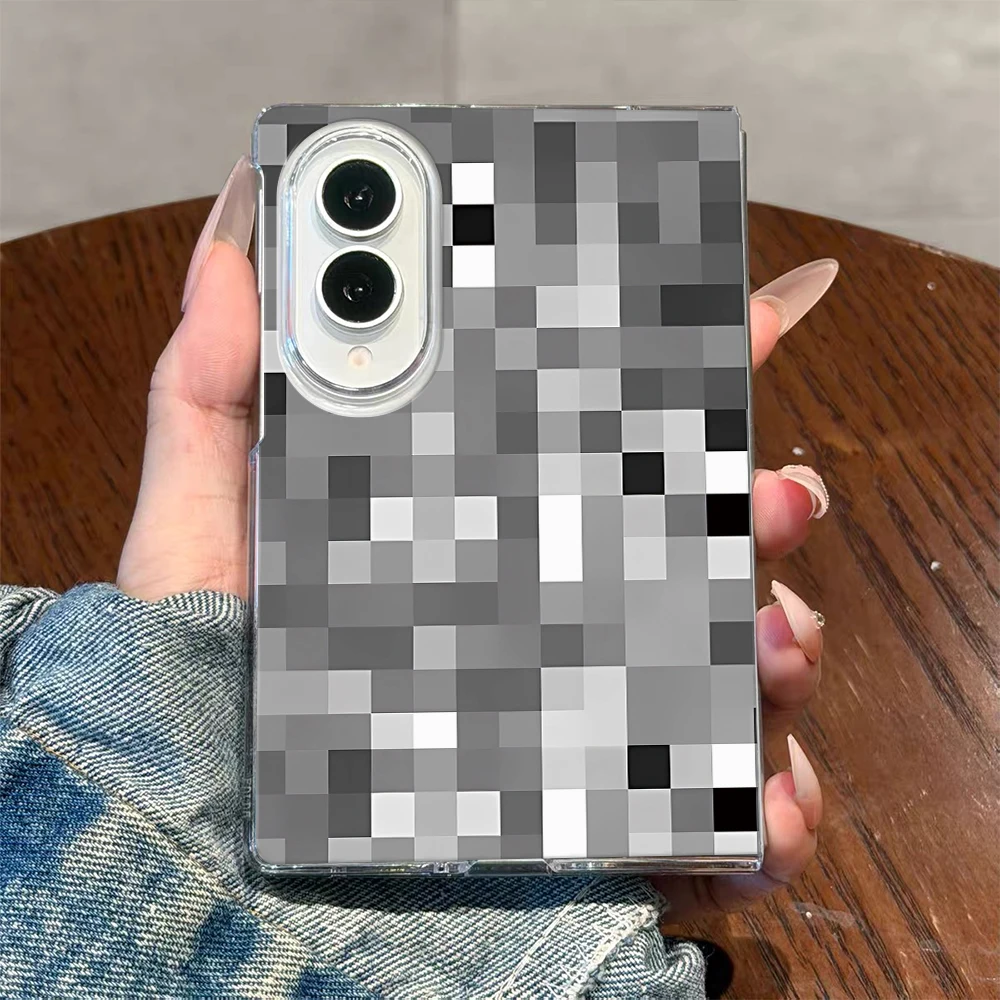 Pixel Art Transparent Hard Pc Shock‑Buffer Shell For Samsung Galaxy Z Fold8 Ultra‑Slim Anti‑Fingerprint Phone Case