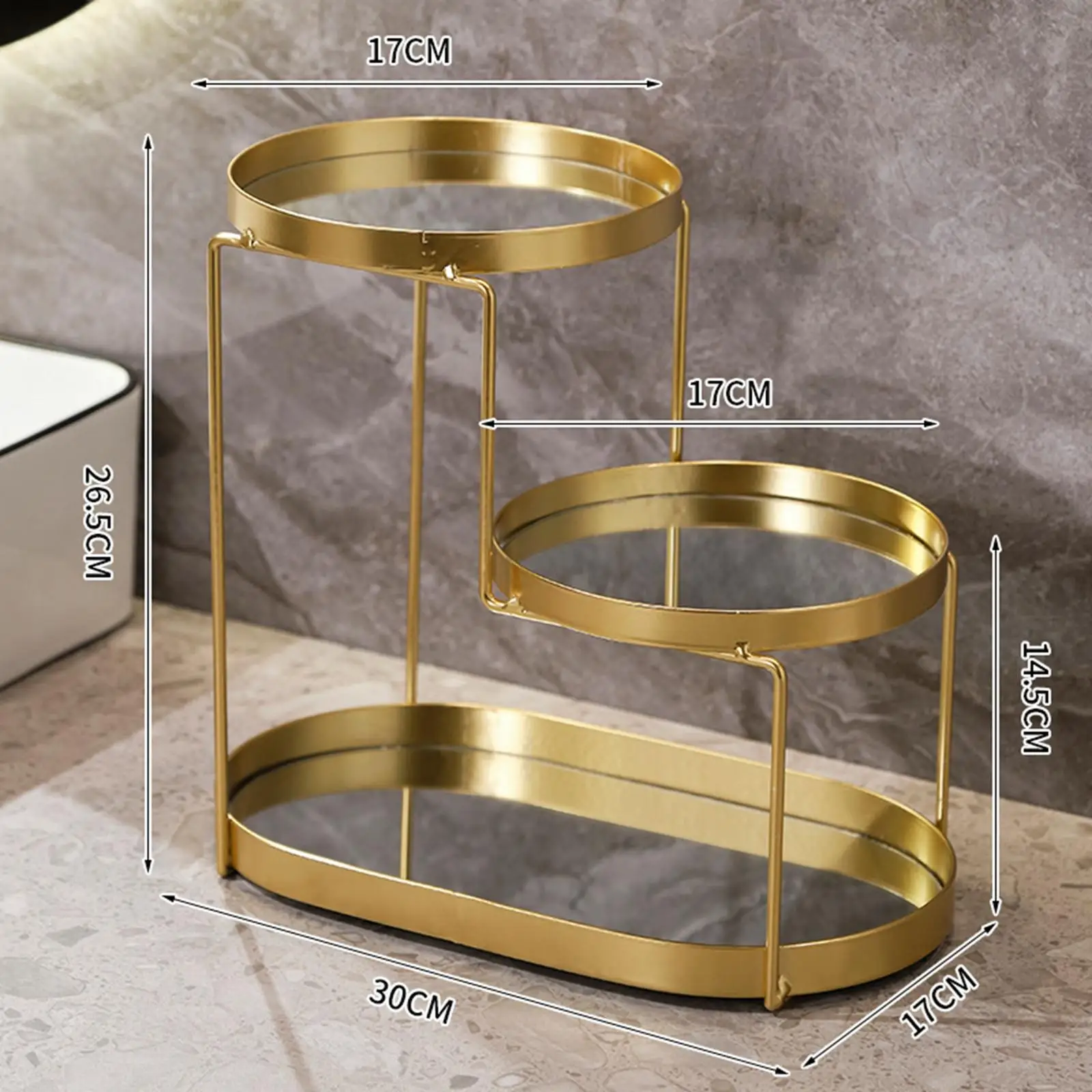 

Exquisite Cosmetic Decorative Care Dressing Tray Standing Vanity Organizer