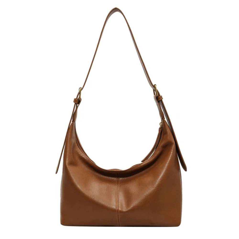 

Korean Style Retro PU Tote Bag Solid Color PU Leather Large Capacity Handbag Large Capacity Tote Bag Underarm Packs Travel