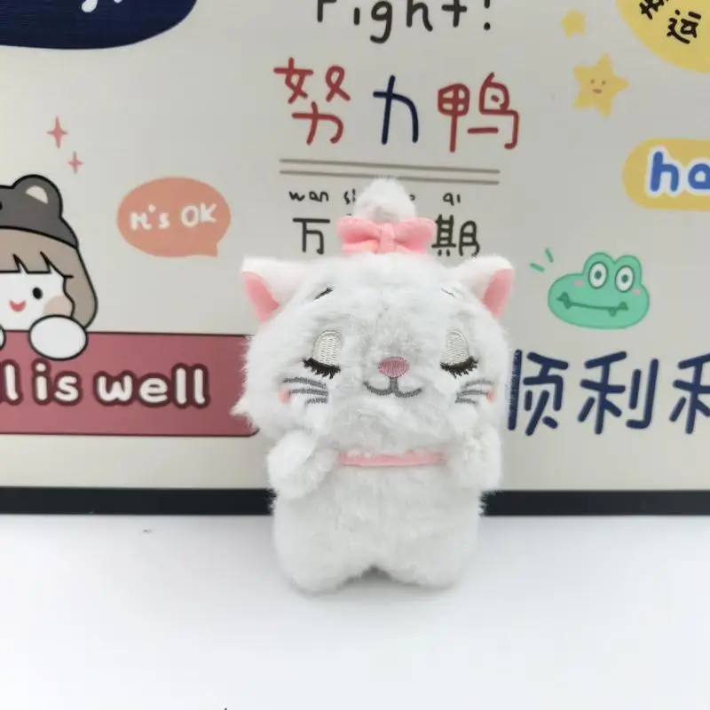 Disney Cartoon Marie Cat Close The Eyes Plush Pendant Doll Cute Little Cat Backpack Decoration Plush Toy Keychain Small Gifts