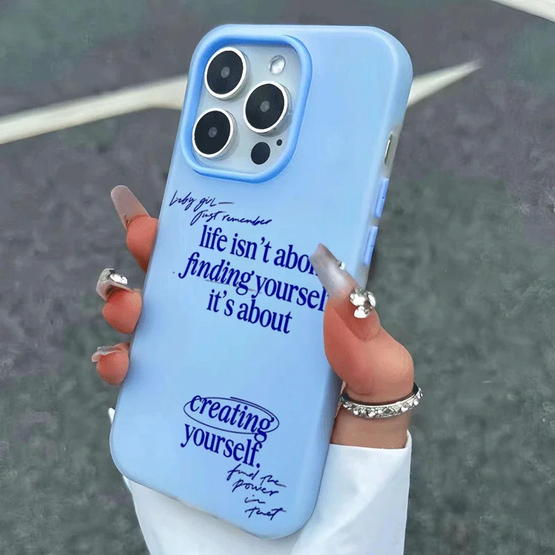 Blue Motivational English Design Phone Case For iPhone 17 Air 16 15 14 13 12 11 Pro Max XS X XR 7 8 Plus 16E 17E 2-In-1 Cover - view 4