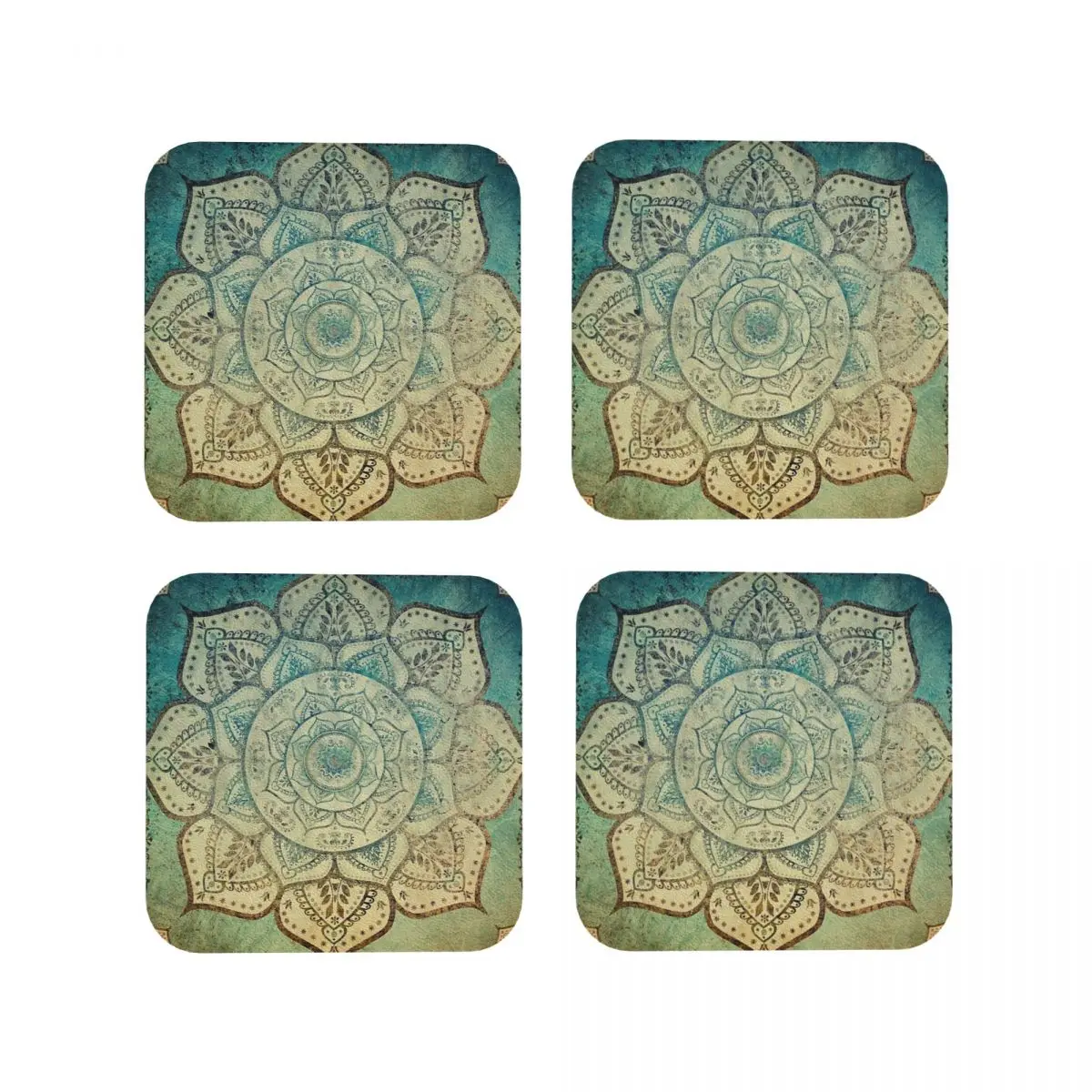 Faded Indian Mandala Vintage Meditation Mandala Coaster Table Decoration And Accessorie Kitchen Absorbent Napkins Mat Coffee Mat