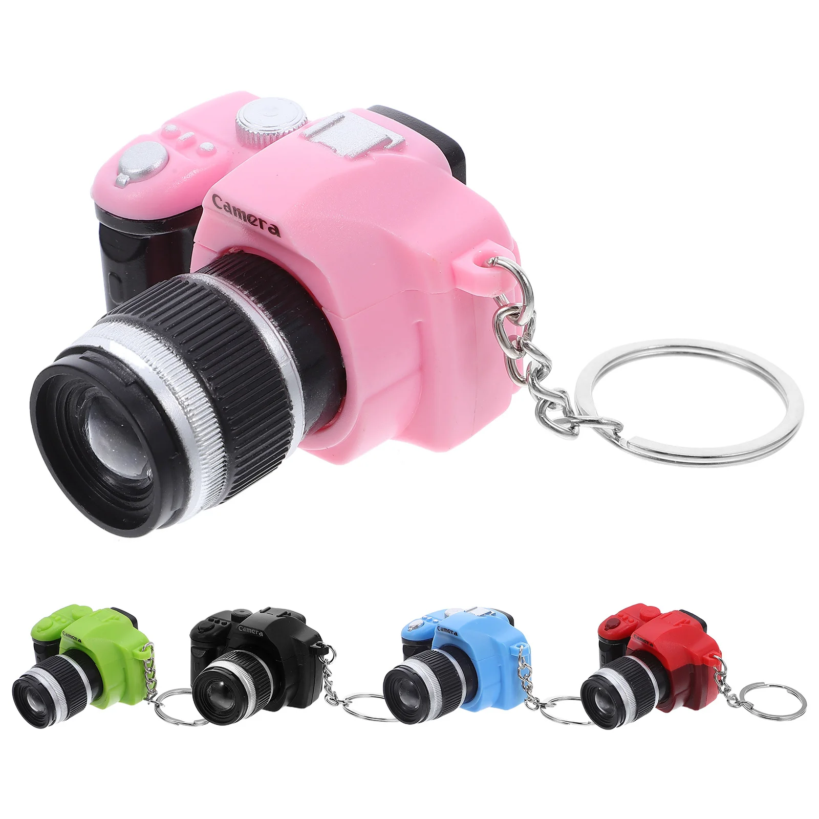 

5Pcs Mini LED Camera Keychain Creative Glow Key Holder Ring Pendant Decoration Gift for Keys Bags Button