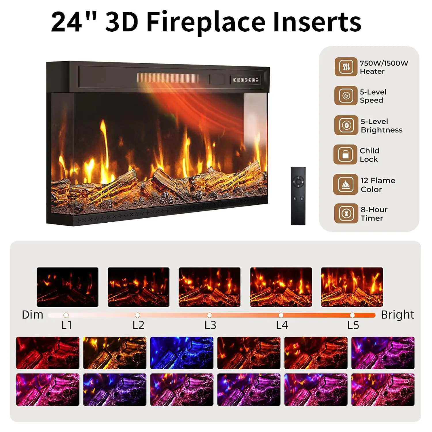 Electric Fireplace TV Stand 70