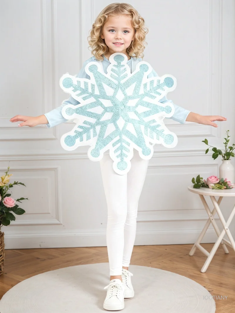 

Christmas Children's Hooded Snowflake Cosplay Costumes For Party Celebrations Fun Stage Performance Outfits And Accessories 2026