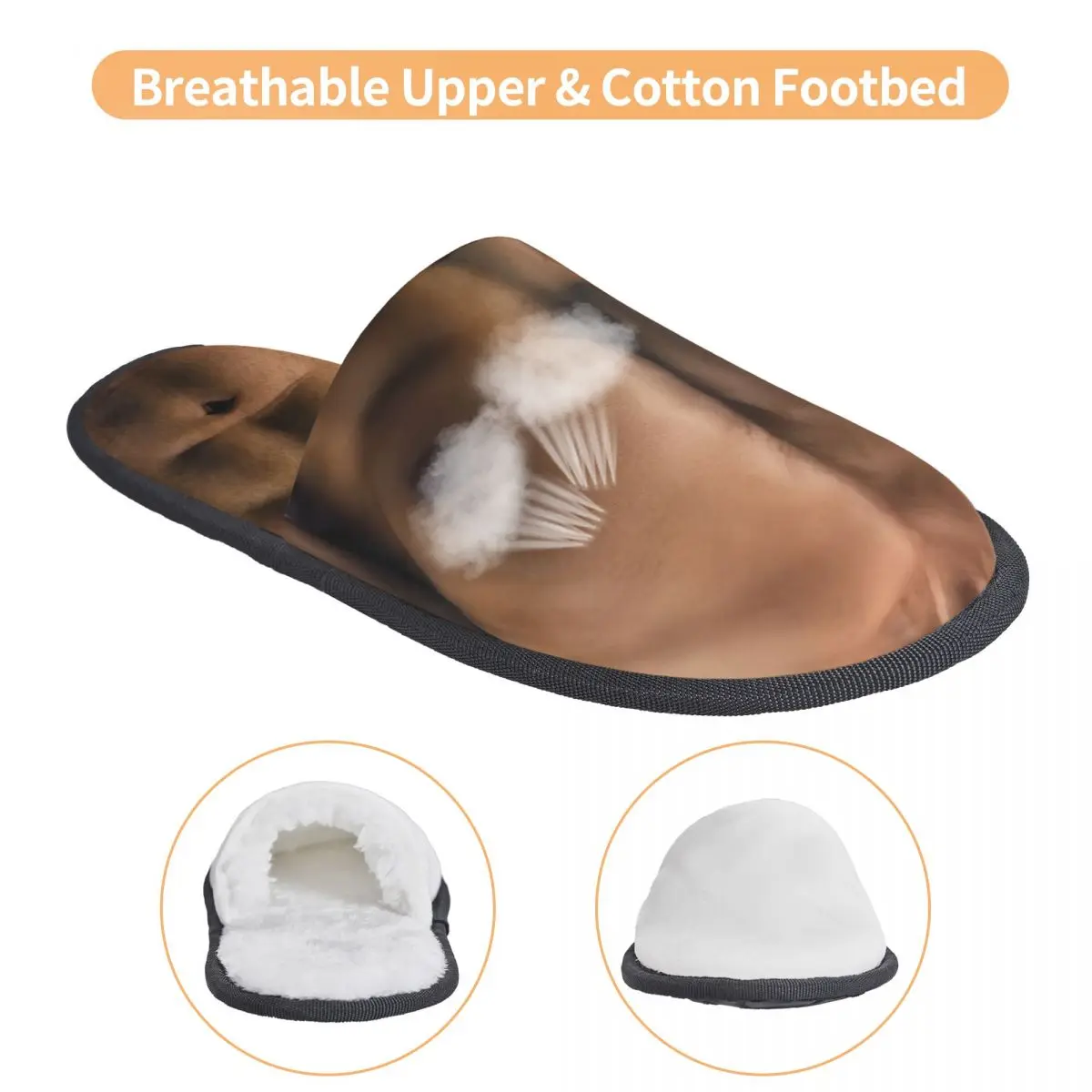 Custom Muscle Man 6 Pack Abs Soft Memory Foam House Slippers Women Hairy Belly Comfy Warm Anti-skid Sole Slipper
