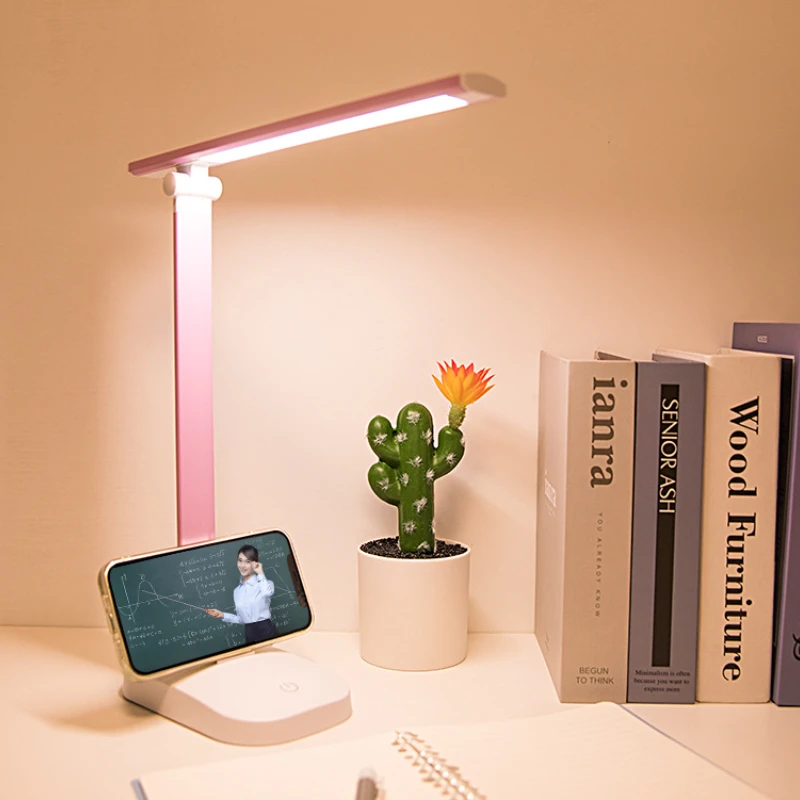 Intelligent Touch Foldable LED Desk Lamp USB Plug Desk Lamp 3 Color Soft Lighting Eye Protection Reading Lamp for Student Study