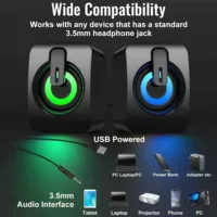 PHONEPACE A2 Computer Loudspeaker Stereo Sound With Microphone 3.5mm AUX Home Office PC Speaker for Macbook Desktop Notebook