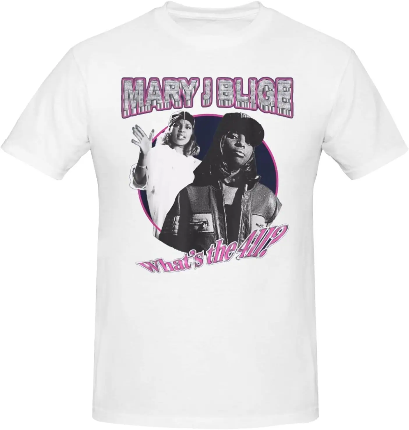 Mary Music J. Blige Shirt Men's Personalised Short Sleeve T Shirt Fashion Graphic Tees Cool Casual Tops Black