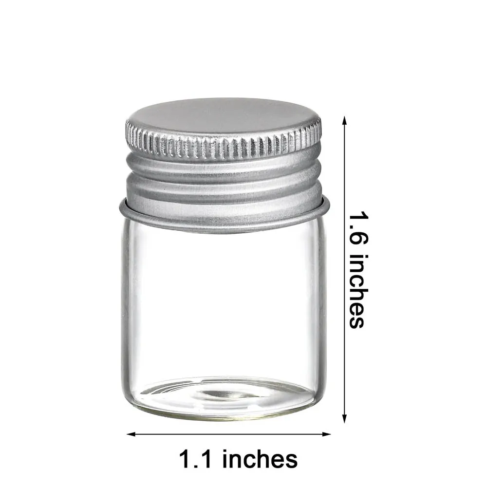 15ml Empty Glass Jars with Screw Aluminum Caps,0.5Oz Mini Cosmetics Container Jar Glass Paint Jar Glass Oil Vials Test Bottles