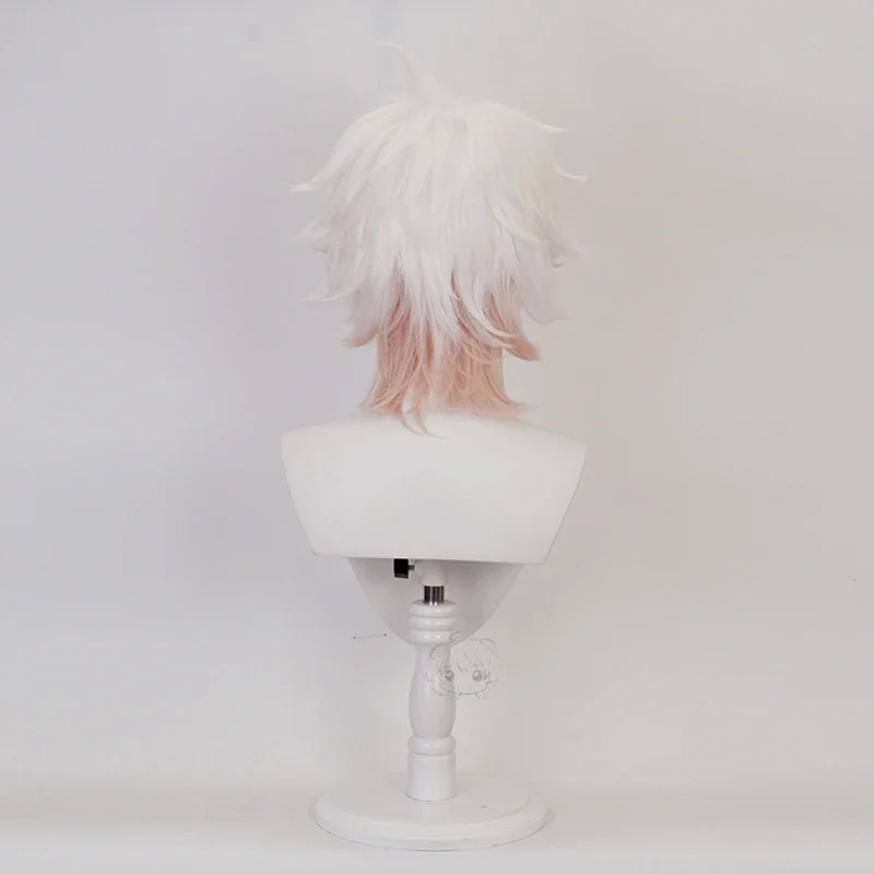 Парик для косплея Nagito Komaeda, термостойкие синтетические искусственные волосы с розовым и белым градиентом, реквизит для Хэллоуина, игры Super Dangan Ronpa 2