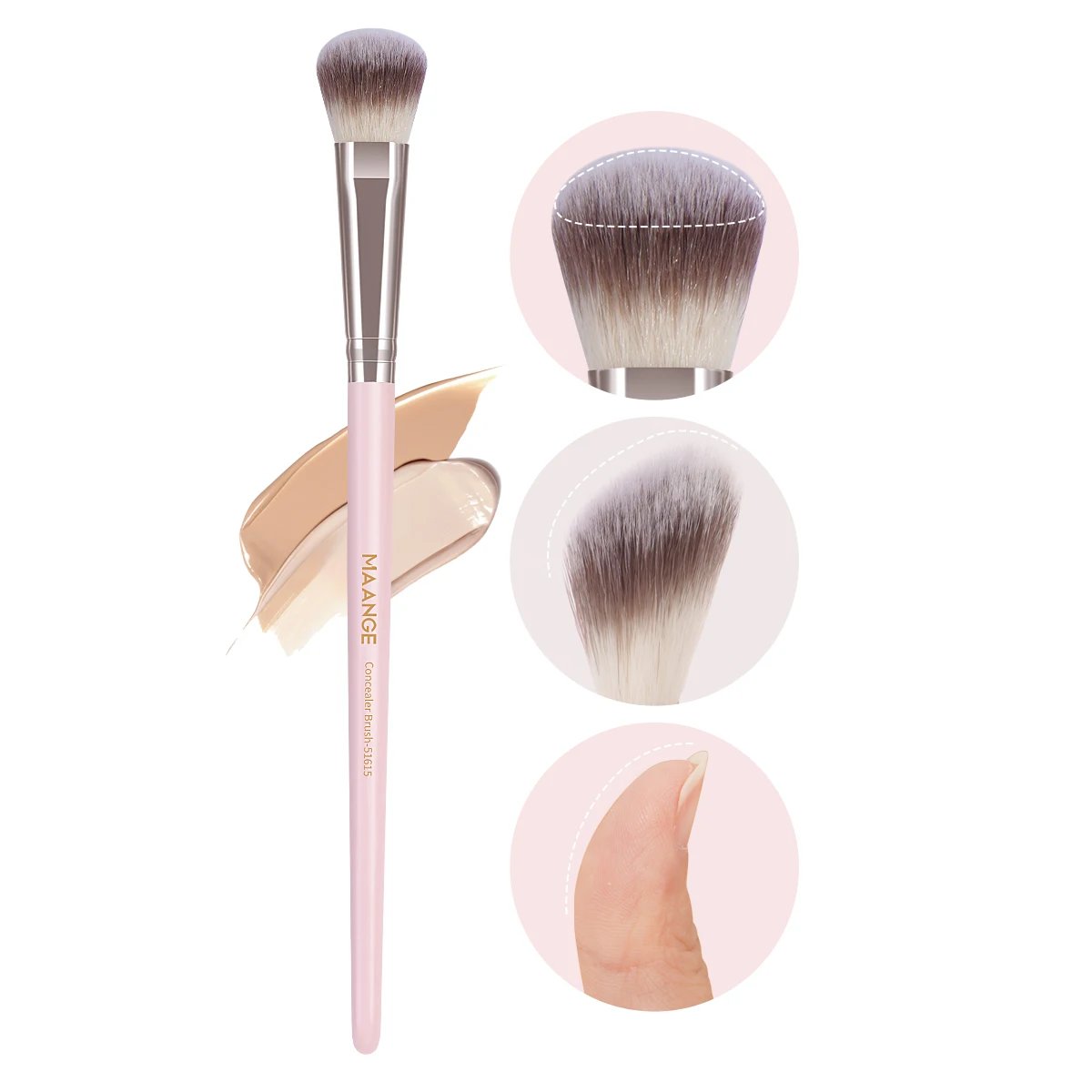 MAANGE 5pcs Professional Conceal Brushes Soft Dense Bristles Details Makeup Brushes Cosmetic Blending Tool for Beauty Daily Use