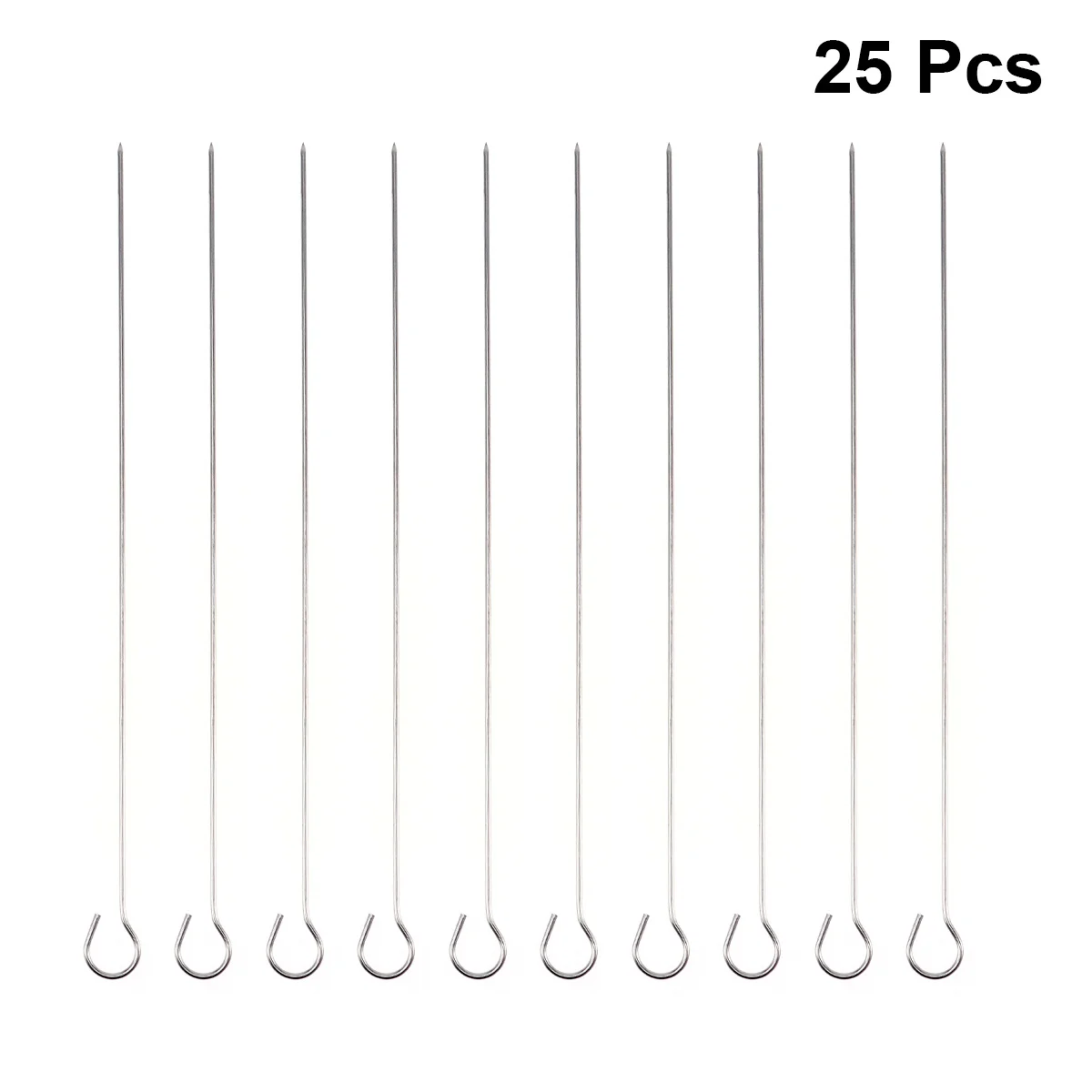 25Pcs Nine Shape Stainless Steel Bbq Round Baking Stick Heavy Duty Rust Free Hook for Outdoor Kitchen Use