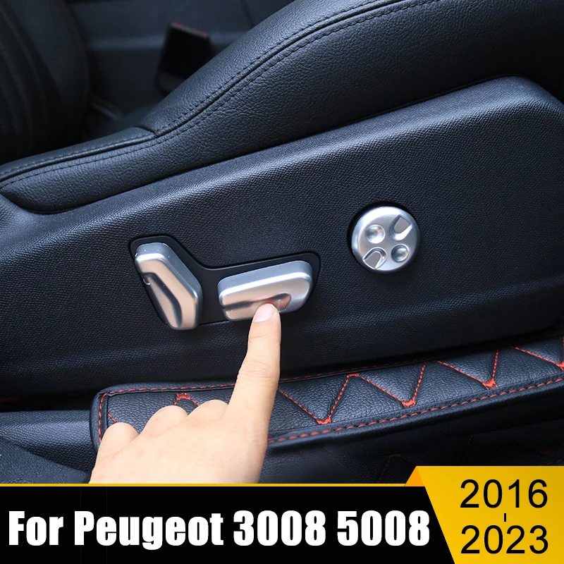 

Car Accessories For Peugeot 3008 5008 GT 2016 2017 2018 2019 2020 2021 2022 2023 Hybrid Seat Adjustment Switch Knob Trim Sticker